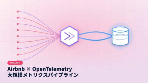 Illustration of a data pipeline: several colored lines converge into a central gateway, then connect to a database on the right, with branding text below.